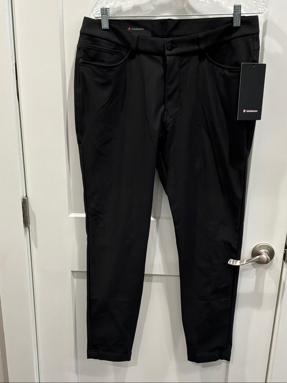 NWT lululemon Men’s 43x30 Black Chino Performance Pants ABC Skinny Warpstreme